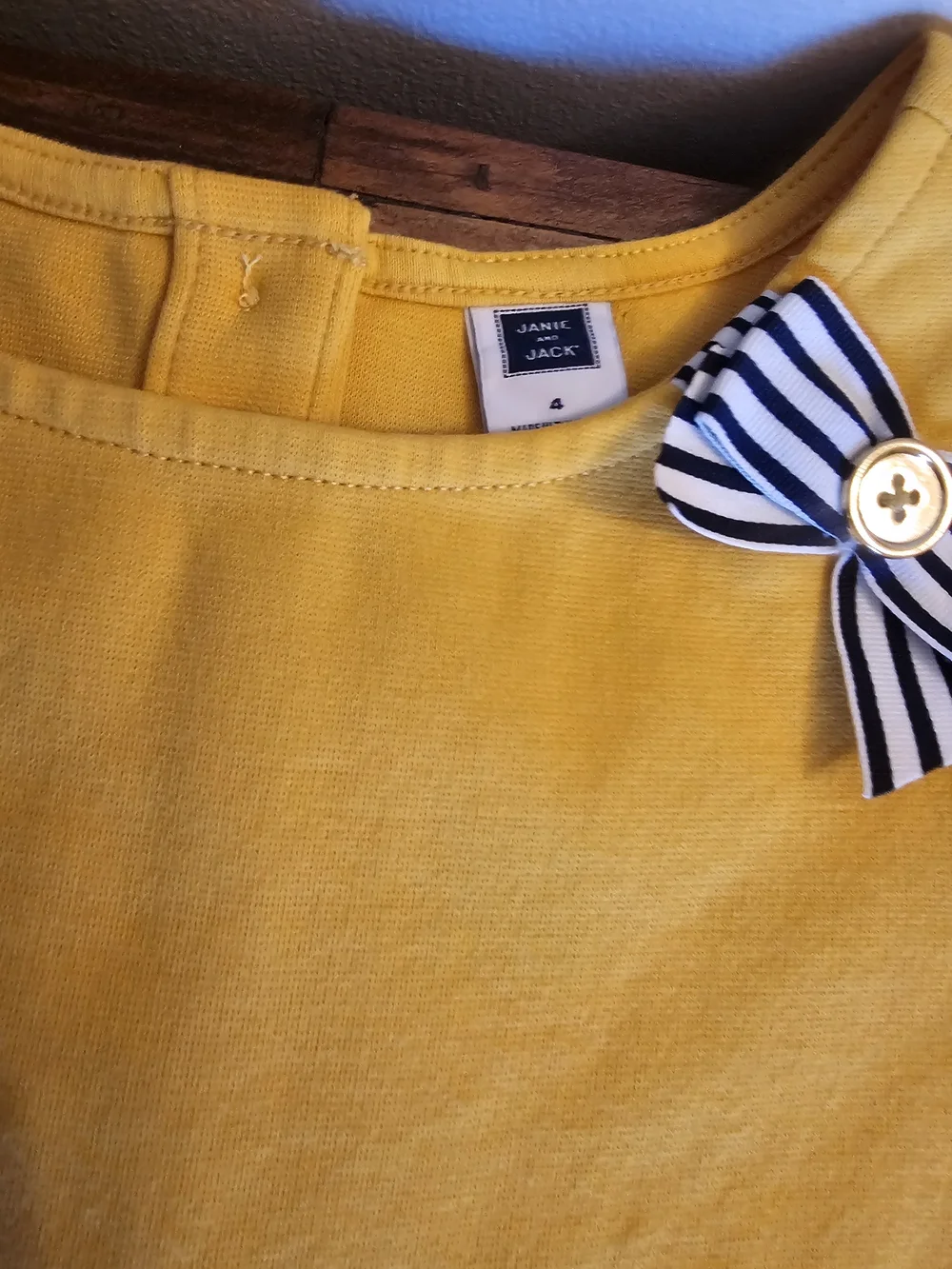 Janie and Jack Sunny Yellow Pleated Dress with Striped Bow Details